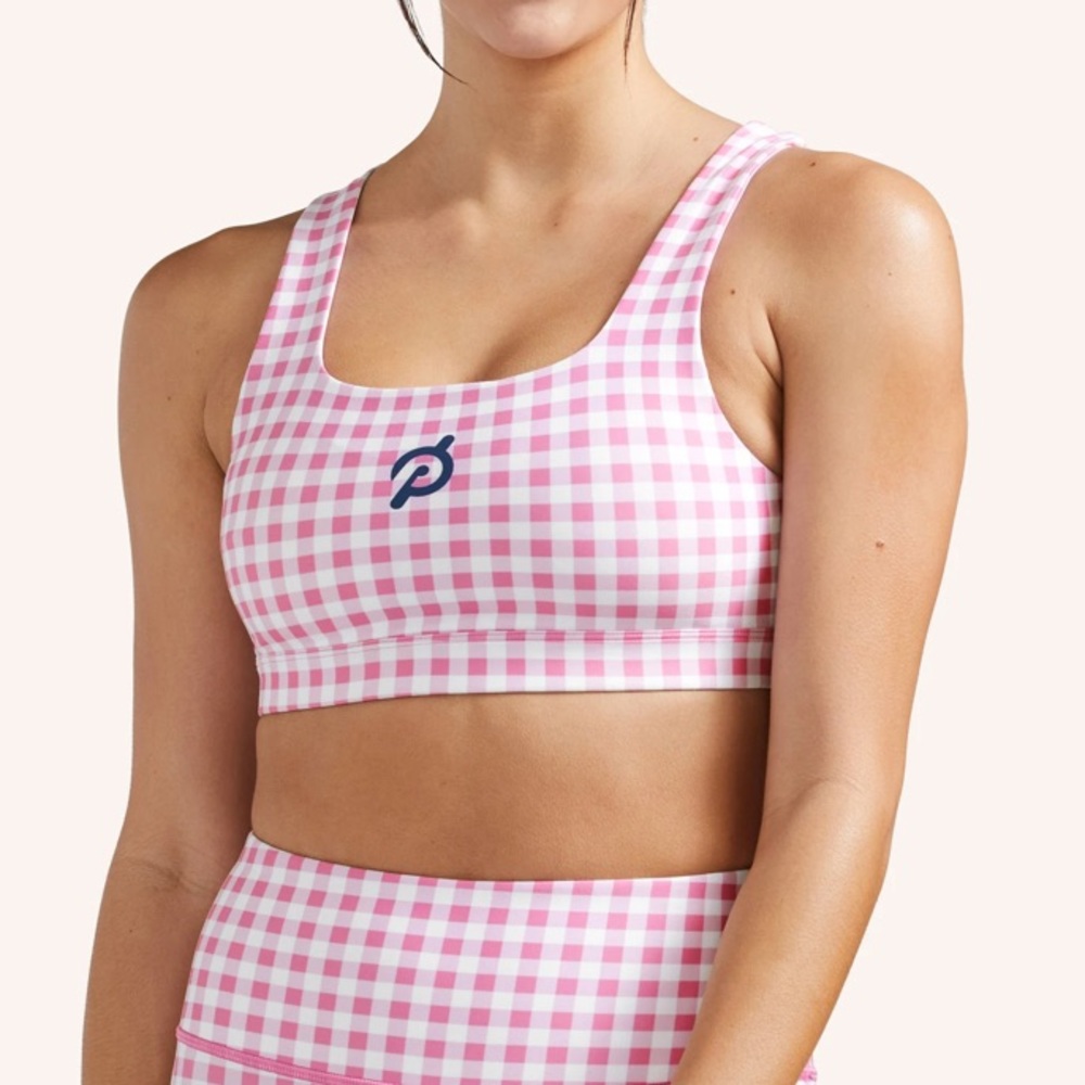 Peloton Gingham V-Back Bra